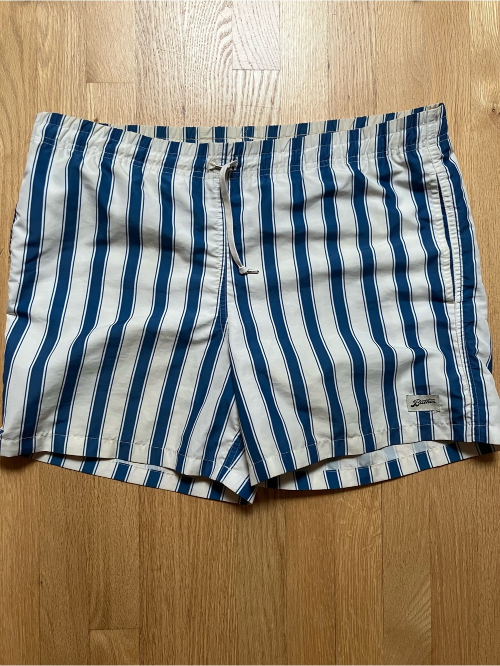 Bather Blue & White Striped Swim Shorts